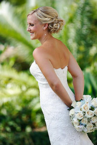 Beautiful bride Les Ciseaux Salon St. Armands Sarasota Beach Wedding Hair-Stylist