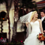 Bride and Groom at Ringling Museum. Hair and make up by Les Ciseaux St. Armands