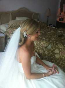 Wedding hair with veil done by Les Ciseaux St. Armands